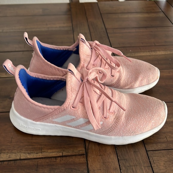 Adidas Pink Memory Foam Sneakers 8 - Picture 1 of 5